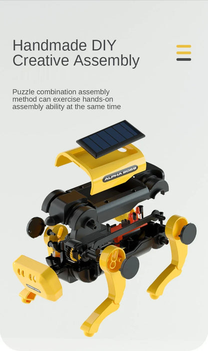 Solar Powered Robot Dog Kit – DIY STEM Science Experiment Toy for Kids, Educational Puppy Model, Christmas Gift