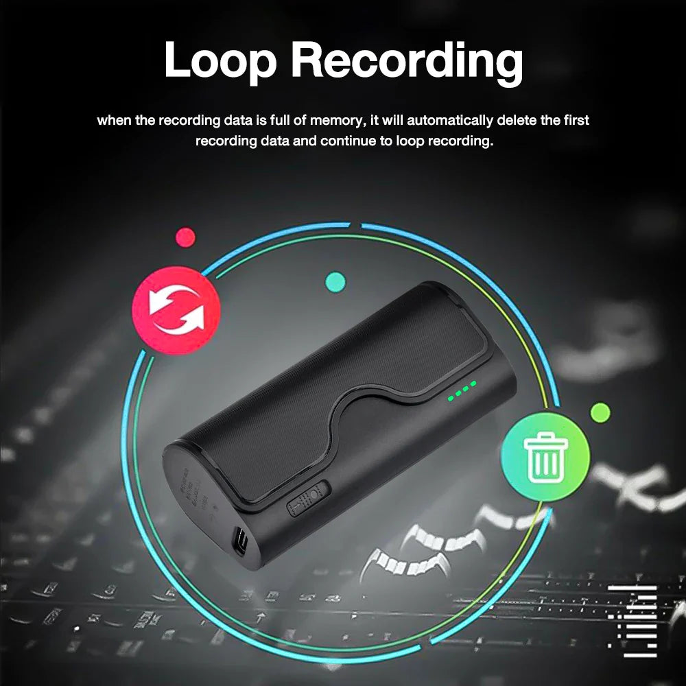 500-Hour Digital Audio Recorder – Professional 32GB/64GB Flash Drive MP3 Player for Lectures & Recording