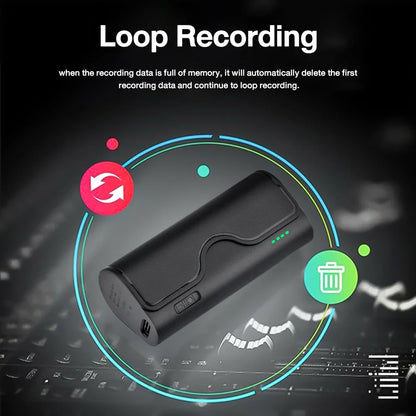 500-Hour Digital Audio Recorder – Professional 32GB/64GB Flash Drive MP3 Player for Lectures & Recording