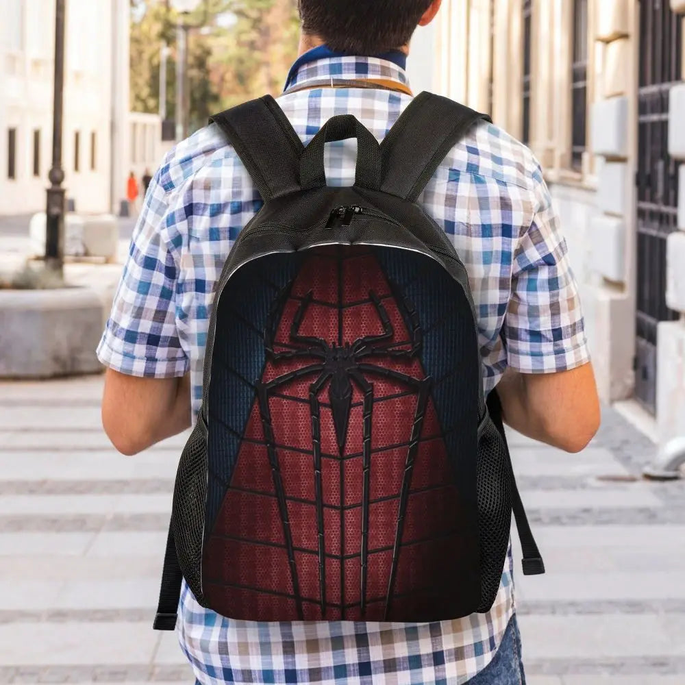 Custom Spider-Man Web Backpack – Water-Resistant School & College Bag for Men and Women