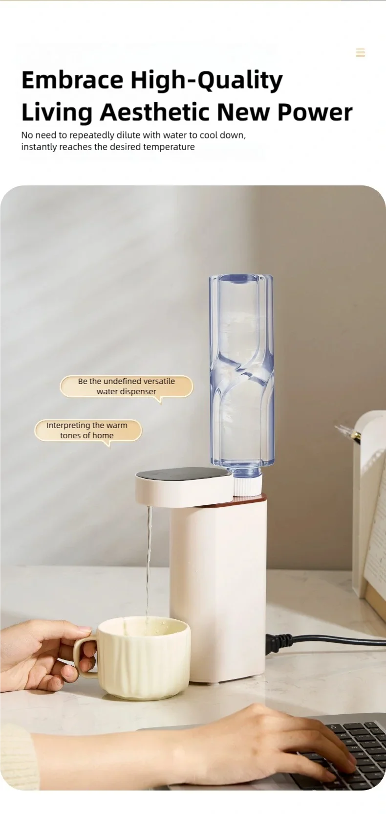 2000W Instant-Heat Water Dispenser – 3-Second Rapid Heating Portable Dispenser for Mineral & Bottled Water