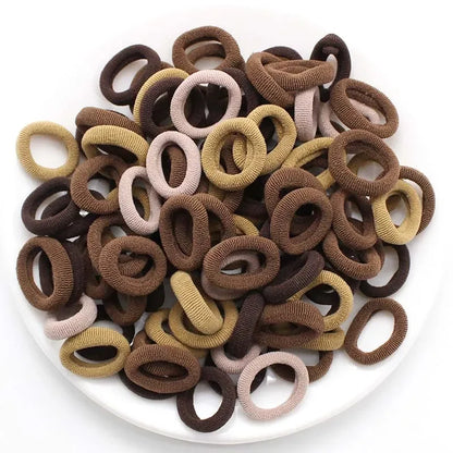100/200PCS Colorful Nylon Elastic Hair Bands – Small Ponytail Holders for Women & Girls Hair Accessories