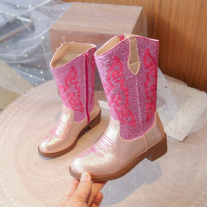 Children’s Western Embroidered Boots - Tall Fall & Winter Boots for Boys & Girls Ages 3–18