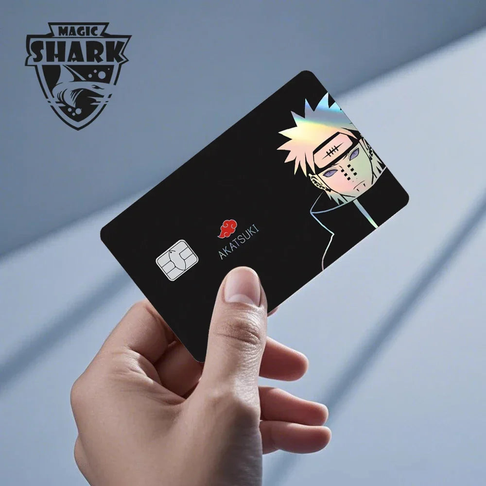 2025 Naruto Anime Holographic Laser Sticker – Shiny Film Card Skin Cover for Debit & Credit Cards