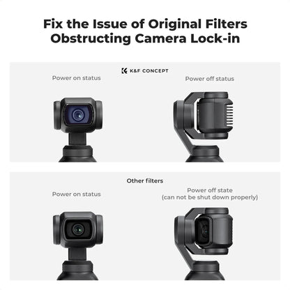 K&F Concept Filter Set for DJI Osmo Pocket 3 – UV, CPL, ND/PL, Black Mist, Star & 1.2X Wide-Angle Lens Effects