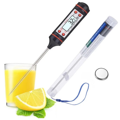 Professional Digital Kitchen Thermometer – Stainless Steel Probe for Meat, BBQ & Cooking