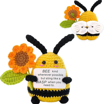 Positive Energy Crochet Doll — Handmade Knitted Plush Potato, Plant, Avocado, Bee & Animal Pocket Hug Emotional Support Gift