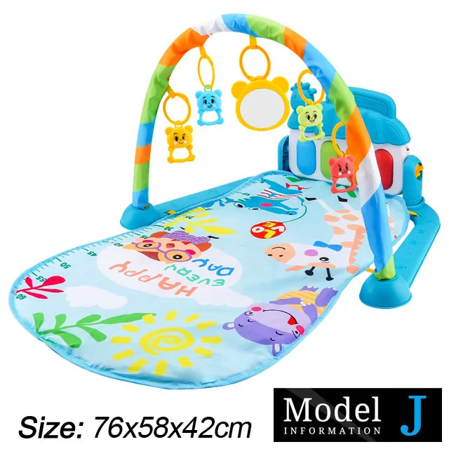 Baby Fitness Stand Music Play Gym – Newborn Piano Crawling Blanket & Pedal Activity Toy for Early Education (0-36 Months)