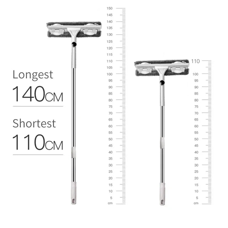 Extendable Telescopic Window Cleaning Mop & Glass Wiper Brush with Long Handle for Household Use