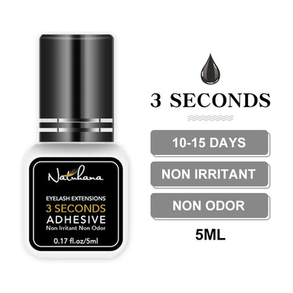 Professional Eyelash Extension Glue - 5ml Fast Drying Lash Adhesive with 0.3S-3S Dry Time for Strong False Lash Application