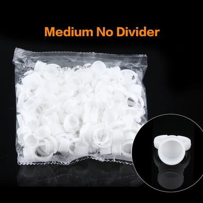 AILEISHI 100PCS Disposable Eyelash Glue Cup Rings – Lash Extension Pigment Holder Tattoo Makeup Tools