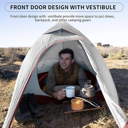 Naturehike Cloud Up 1-Person Camping Tent – Ultralight, Portable, Waterproof Folding Backpack Shelter for Travel & Beach