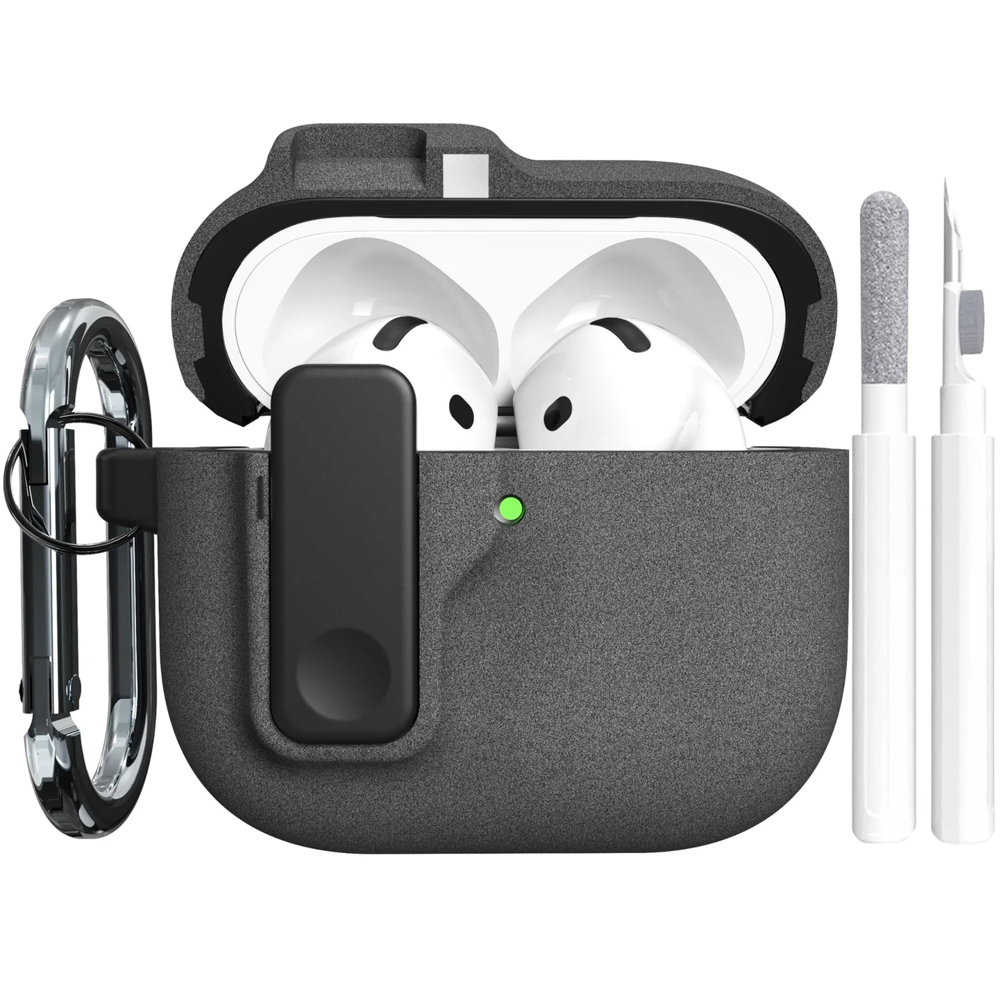 Safety Lock Shockproof Case for AirPods 4 – Protective Wireless Earbuds Case with Cleaning Kit