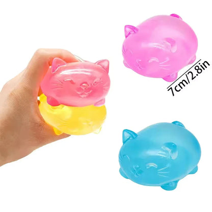 Cute Cat Shape NeeDoh Squishy Stress Toy – Non-Toxic Maltose Decompression Fidget Toy for Kids & Adults, Birthday Party Gift & Anxiety Relief Gadget