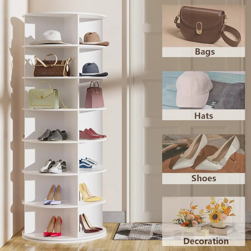 Multifunctional 360° Rotating Shoe Rack – Floor-Standing Storage Organizer for Shoes, Bags, Toys & Household Items