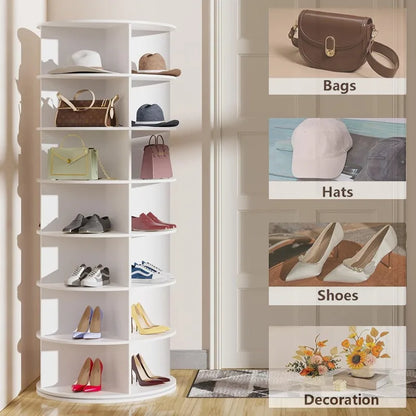 Multifunctional 360° Rotating Shoe Rack – Floor-Standing Storage Organizer for Shoes, Bags, Toys & Household Items