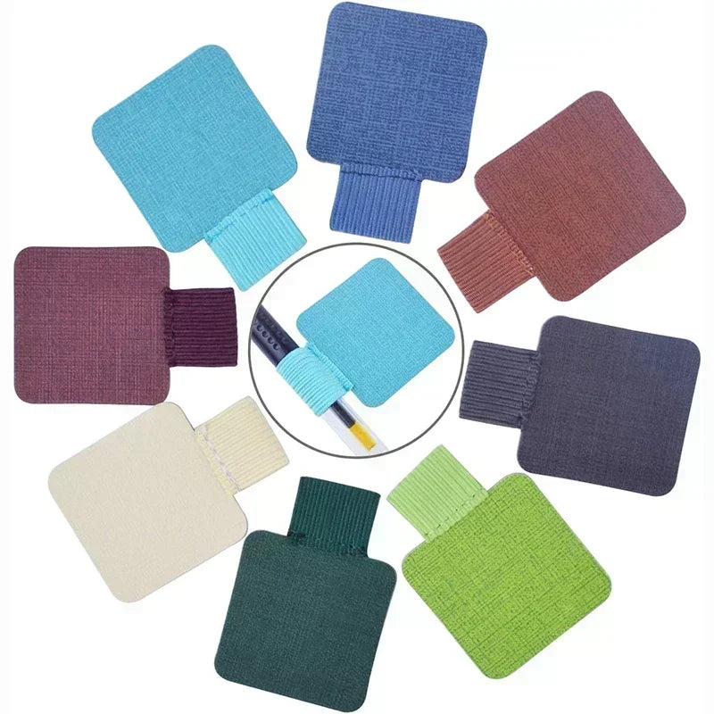 6-1pcs Self-Adhesive Pen Loops and Pencil Holders - PU Leather Pad for Stylus, Pencils, Notebooks, Anti-Lost and Anti-Fall Elastic Loops