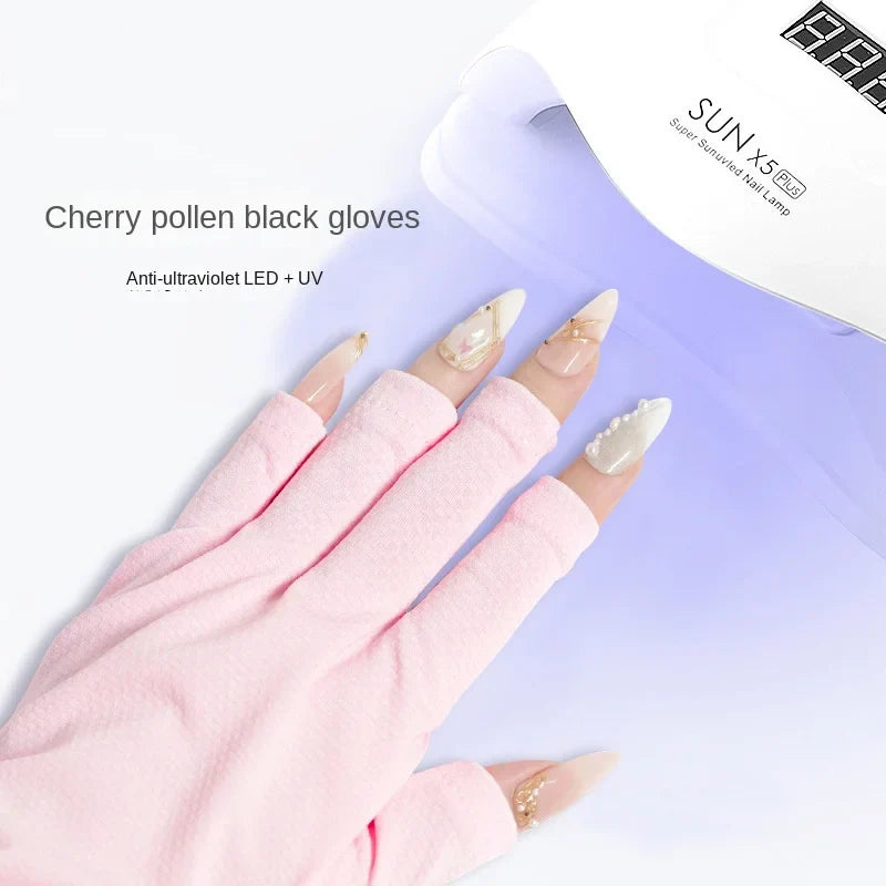 UV Protection Nail Art Glove - Anti-Radiation Gloves for Gel Nail UV LED Lamp Tools, Protects During Nail Art