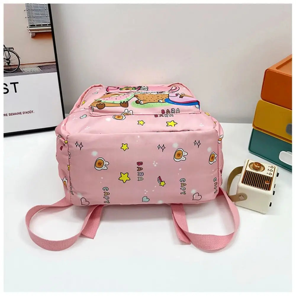 Cute Capybara Backpack | Large Capacity, Breathable Nylon Schoolbag for Students, Women & Girls, Ultra-Light Book Bag