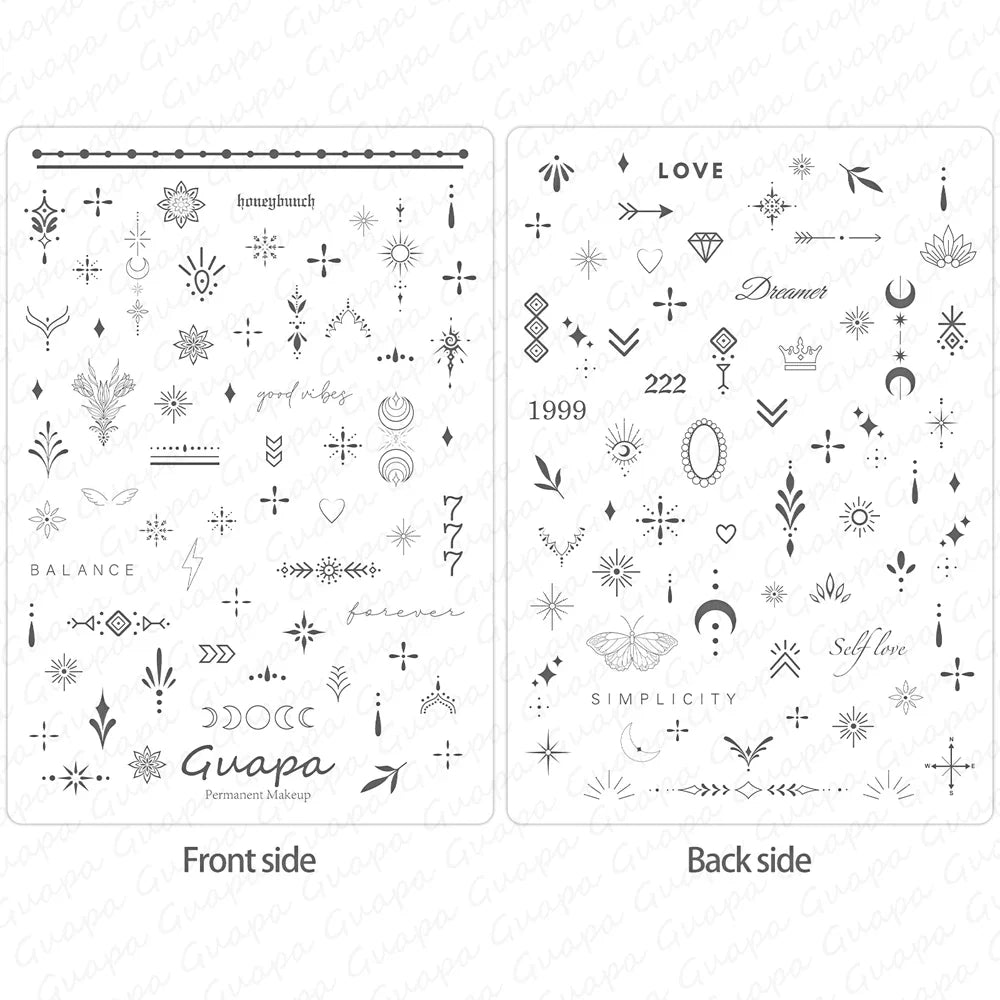 Silicone Practice Skin for Permanent Makeup — Double-Sided Latex Sheet with Brows Design for Hair Stroke Training