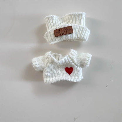 15-17cm V1 V2 Labubu Clothes Outfit — Cute Sweater & Hat Sitting Doll Accessories (No Dolls)