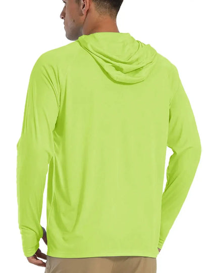 TACVASEN Men's Sun Protection Hoodie T-Shirt – UV-Proof, Lightweight, Breathable Long Sleeve Quick-Dry Top