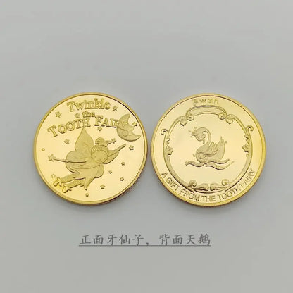 Tooth Fairy Gold Plated Commemorative Coin – Metal Keepsake Gift for Kids Tooth Collection
