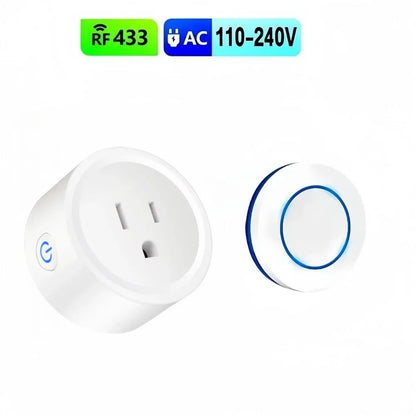 433MHz Wireless Remote Control Power Outlet Plug 15A 3000W – US Standard RF Socket for Lights, Fans & Home Appliances