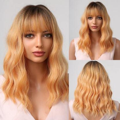 CharmSource Pink BOBO Short Synthetic Wig for Women — Natural Wave, High-Density, Heat-Resistant Hair for Daily & Party