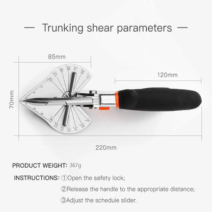 Multifunctional Angle Shear - 45-120 Degree Miter Cutter Hand Shear for PVC, PE Plastic Pipe - Ideal for Housework, Home Decor, and Plumbing