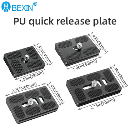 BEXIN Universal Aluminum Alloy Quick Release Plate – 1/4" Screw Tripod Mount Adapter for Arca Swiss & Benro Ball Head Cameras