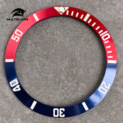 MATELION 38mm Ceramic Bezel Insert — Alloy Watch Ring for 40mm NH35/NH34 GMT Diving Watches