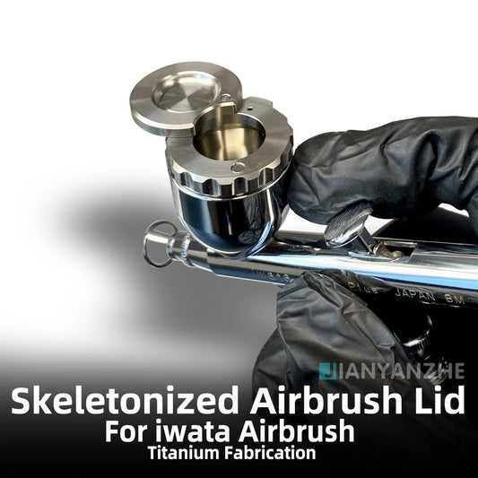 Airbrush Material Cup Spray Bottle with Hollow Lid – Slider Design Titanium Spill-Proof for Iwata Airbrush
