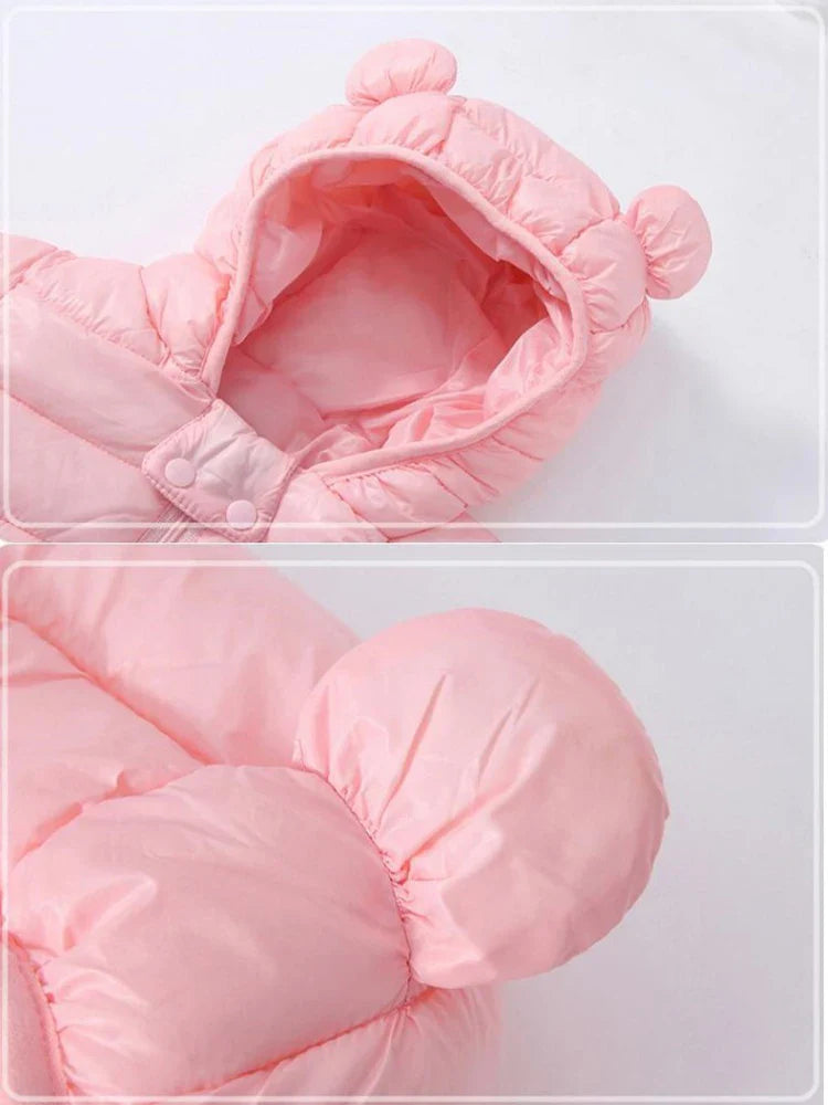 Baby Lightweight Hooded Down Jacket – Warm Zipper Coat for Boys & Girls (0-5 Years), Winter Outerwear Gift