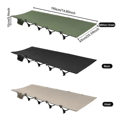 Ultra-Light Folding Camping Bed – Portable Outdoor Tent Cot for Adults, 150KG Capacity, Ideal for Hiking & Travel