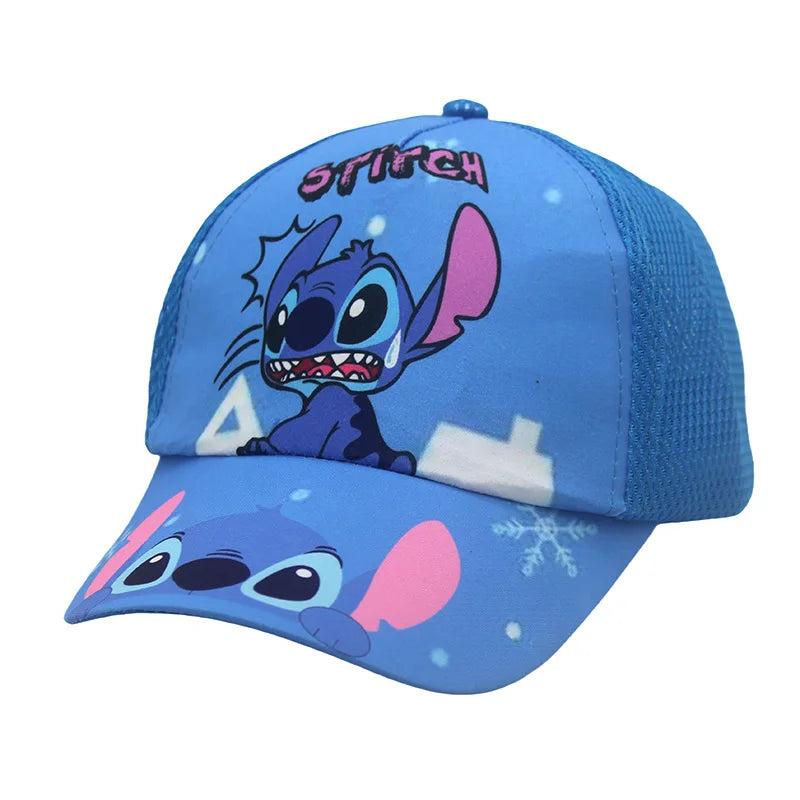 Kids Anime Stitch Mesh Baseball Cap – Kawaii Lilo & Stitch Angel Sun Hat for Outdoor Travel & Gifts