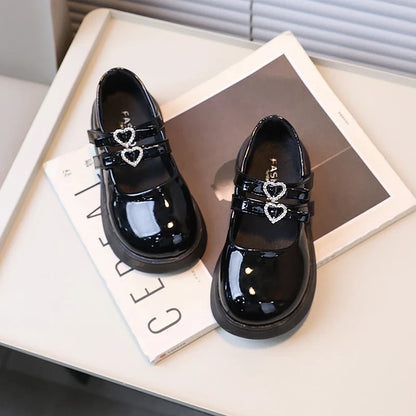 26-36 Girls Mary Jane Shoes - Elegant Leather Chunky Hook-and-Loop Kids Shoes