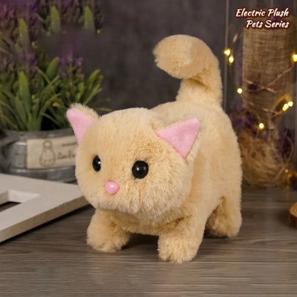 Simulated Robot Kitten Plush Toy - Interactive Walking & Wagging Electric Pet for Kids