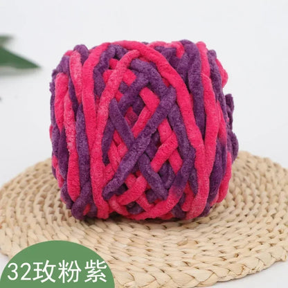 100g Chenille Knitting Yarn – Soft Thick Cotton Ice Strip Wool for DIY Hand Knitting Scarves & Crafts