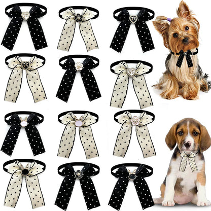 50/100pcs Polka Dot Dog Bow Ties – Cute Puppy Pet Necktie Grooming & Decoration Accessories for Dogs & Pets