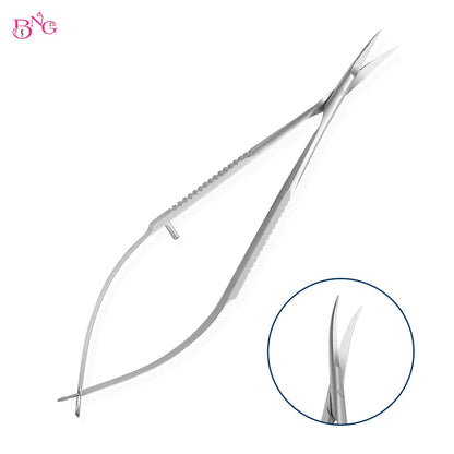 Stainless Steel Eyebrow Makeup Scissors – Curved & Straight Cuticle Trimmer Beauty Tool