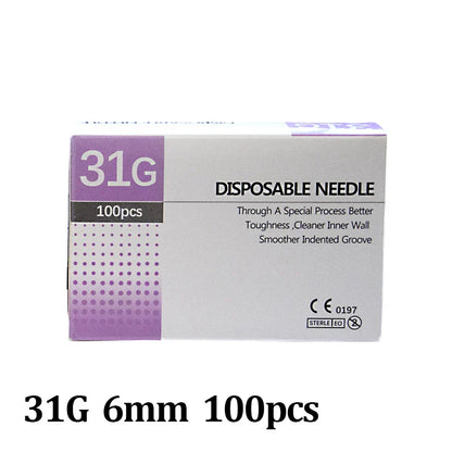 30G-34G Painless Injection Needles — Transparent Syringe Glue Clear Tip Caps, Pharmaceutical Needles (1.5/2.5/4/6mm)