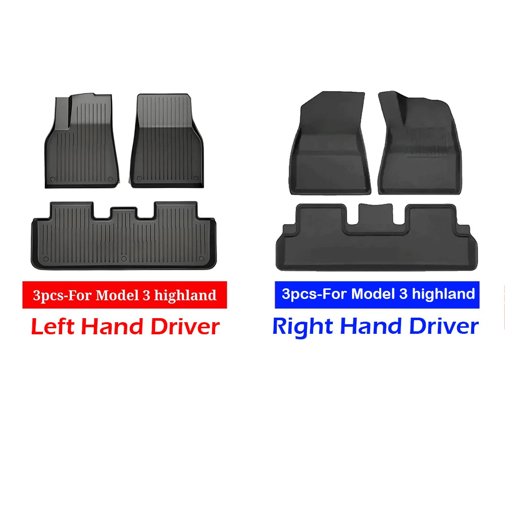 XPE All-Weather Floor Mats for Tesla Model 3/Y (2021-2024) – Waterproof Non-Slip Rubber Trunk Cargo Liner
