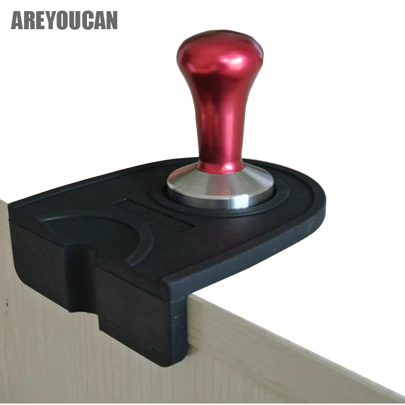 High Quality Silicone Espresso Tamper Mat – Slip-Resistant Rubber Corner Pad (No Tamper Included)