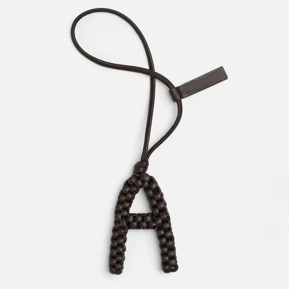 Woven Leather Letter Bag Charm – Luxury Handwoven Pendant Ornament for Women’s Handbags, Fashionable Bag Decoration Accessory