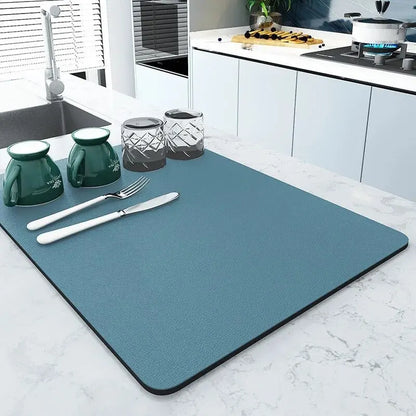 Absorbent Coffee Mats | Solid Color Tableware, Dish Drying Pad, Bottle Placemat & Kitchen Floor Rug