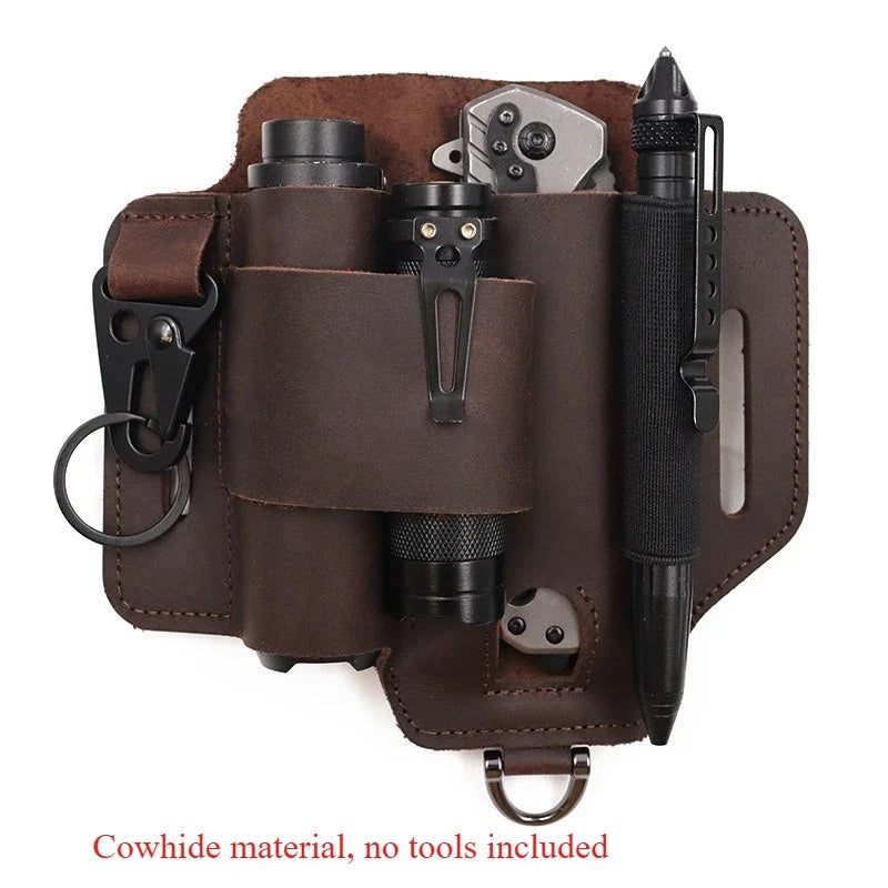 EDC Tactical Tool Holster - Outdoor Waist Storage Pouch for Flashlight, Knife & Wilderness Survival Gear