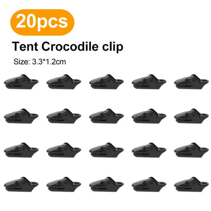 Camping Tent Clips – Anti-Wind Crocodile Clamps for Tarpaulin & Tent, 10/20/50PCS Outdoor Hooks