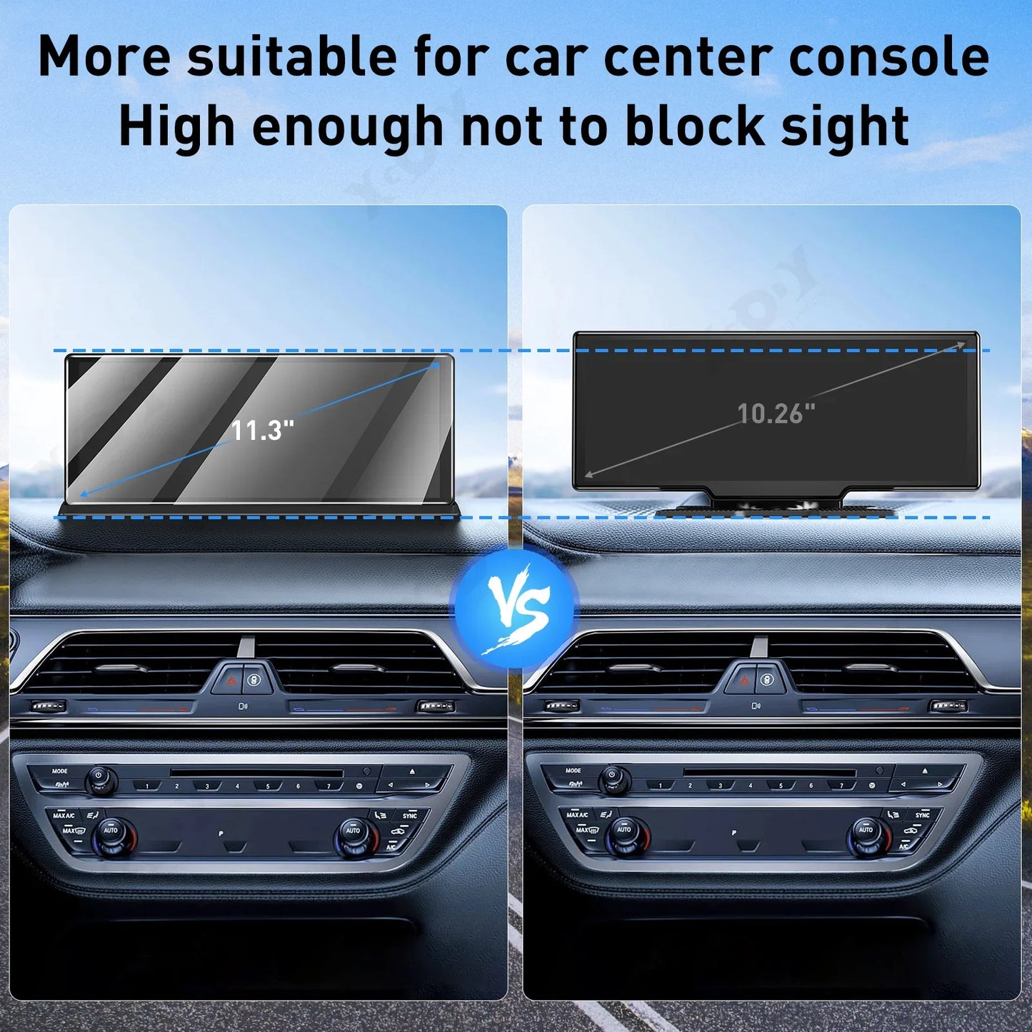 XGODY 11.3" 4K Dash Cam – Wireless CarPlay, Android Auto, ADAS, GPS, Bluetooth, AUX DVR
