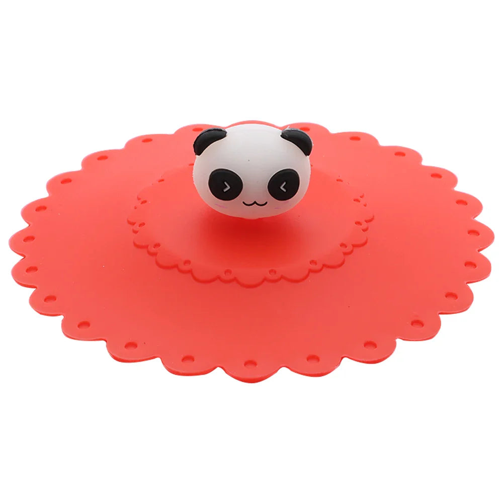 Cartoon 10cm Cute Silicone Cup Cover - Heat-Resistant, Leak-Proof, Dustproof Sealed Lid for Tea Cups